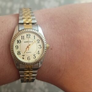 Two-Tone Ladies Bracelet Watch - Gold & Silver